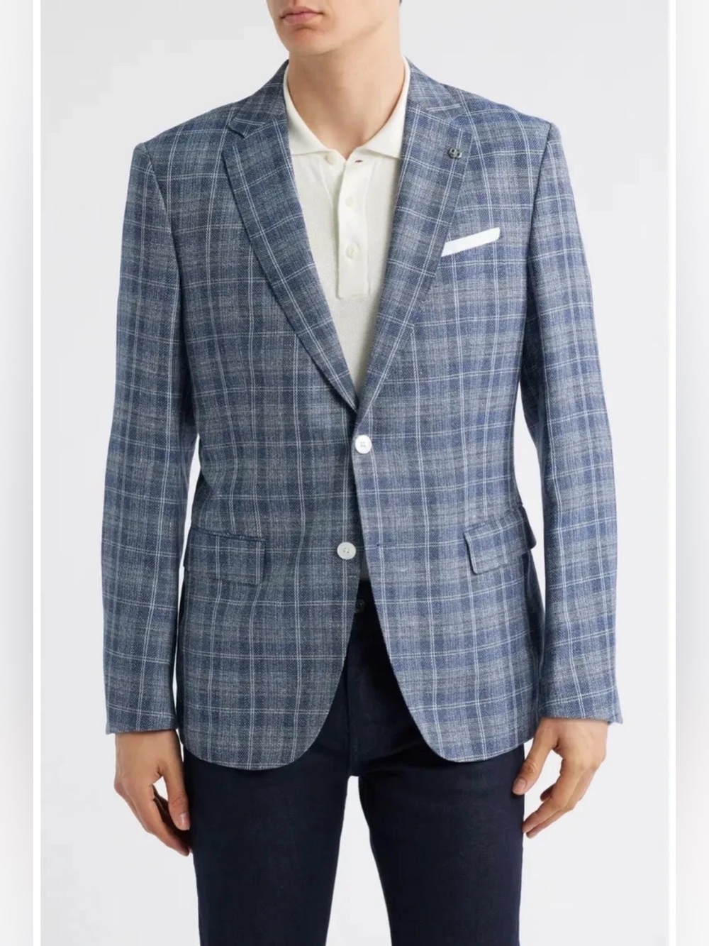 BOSS Hutson Plaid Virgin Wool & Linen Sport Coat